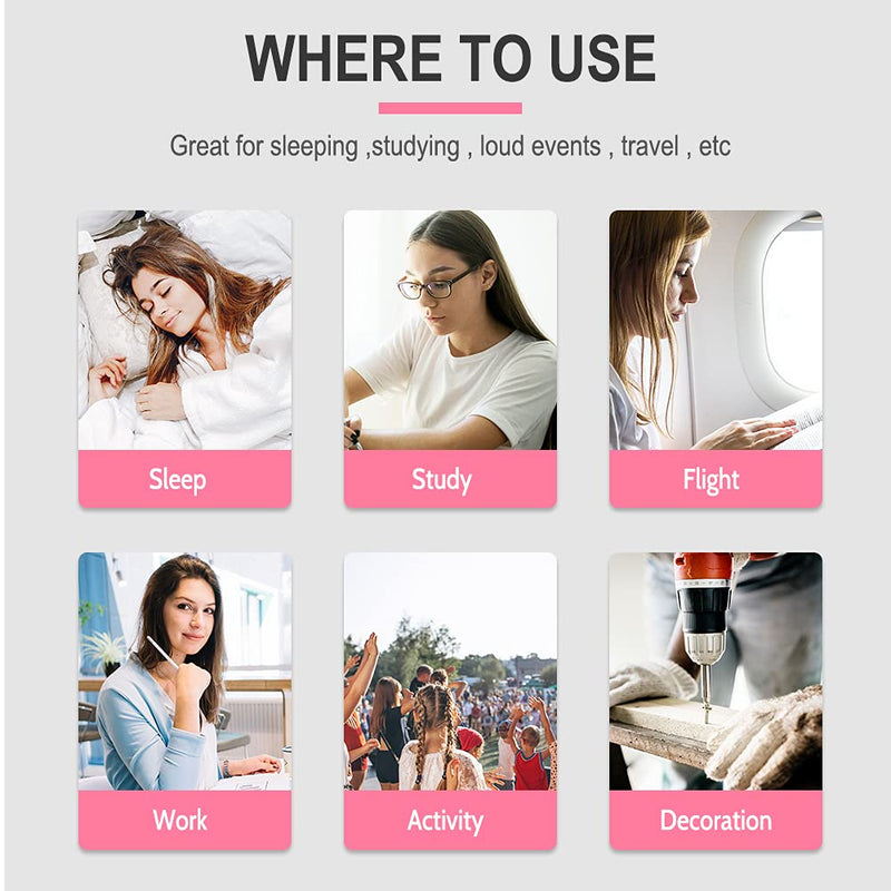 [Australia] - Slim Size Foam Ear Plugs for Small Ear Canals Women, Kids, 100 Pairs, 35dB SNR Noise Canceling Sound Blocking Reduction Earplugs for Sleeping, Snoring, Work, Shooting, Studying, Loud Noise, Pink 