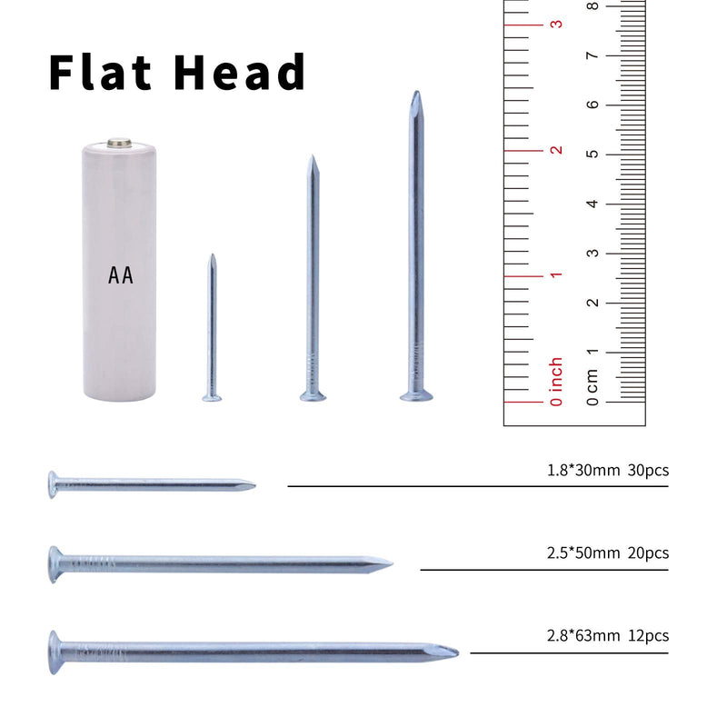 [Australia] - Maexxna Long Nails 2 inch 150pcs Hardware Nails Assortment Kit, Includes Finish, Wire, Common, Brad and Picture Hanging Nail 150pcs-5sizes 