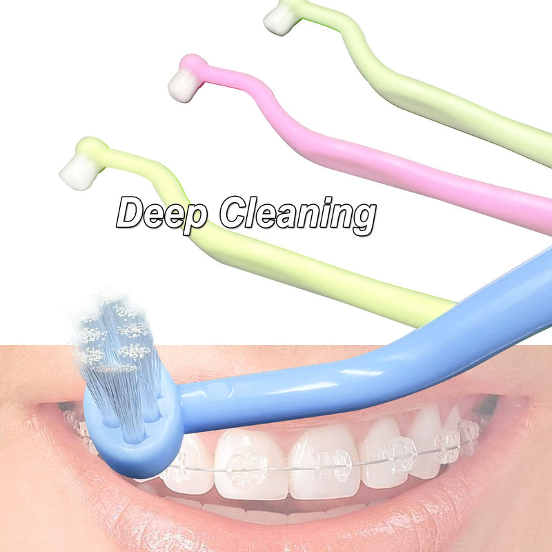 [Australia] - Orthodontic Toothbrush Small Tuft Toothbrush Tiny Compact Interspace Brush for Dental Implants, Braces and Teeth Detail Cleaning, 4 Pieces (4 Colors D) D-1 
