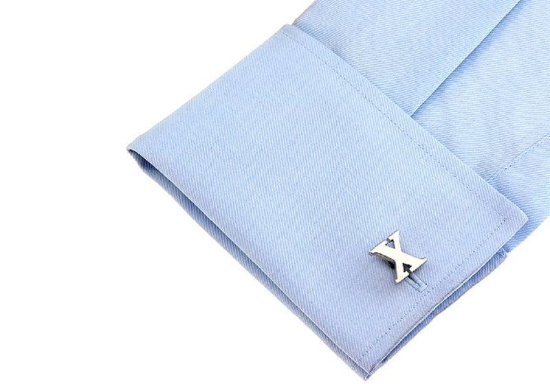 [Australia] - MRCUFF Letter X Pair Cufflinks in a Presentation Gift Box & Polishing Cloth 