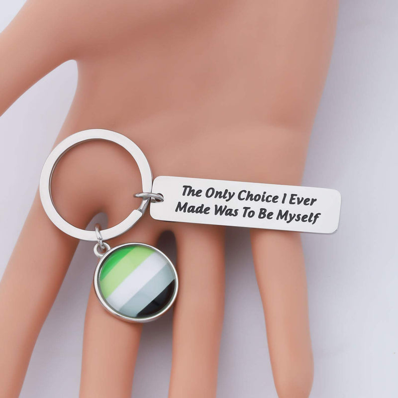 [Australia] - CHOORO Gay Pride Gift LGBT Keychain LGBTQ Jewelry Bisexual Pride Gift Transgender Pride Gift The Only Choice I Ever Made Was To Be Myself The Only Choice keychain-Aromantic Pride 