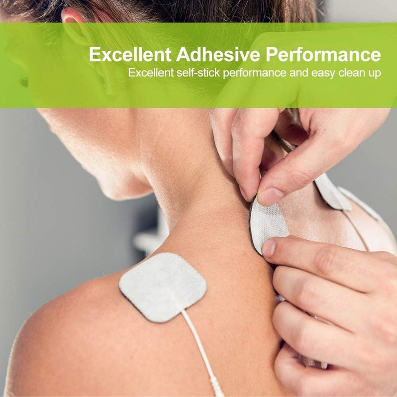 [Australia] - AUVON TENS Machine Pads 50 x 50mm 20 Pcs, 3rd Gen Latex-Free TENS Electrode Pads Patches with Upgraded Self-Stick Performance and Non-Irritating Design for Electrotherapy A-white 