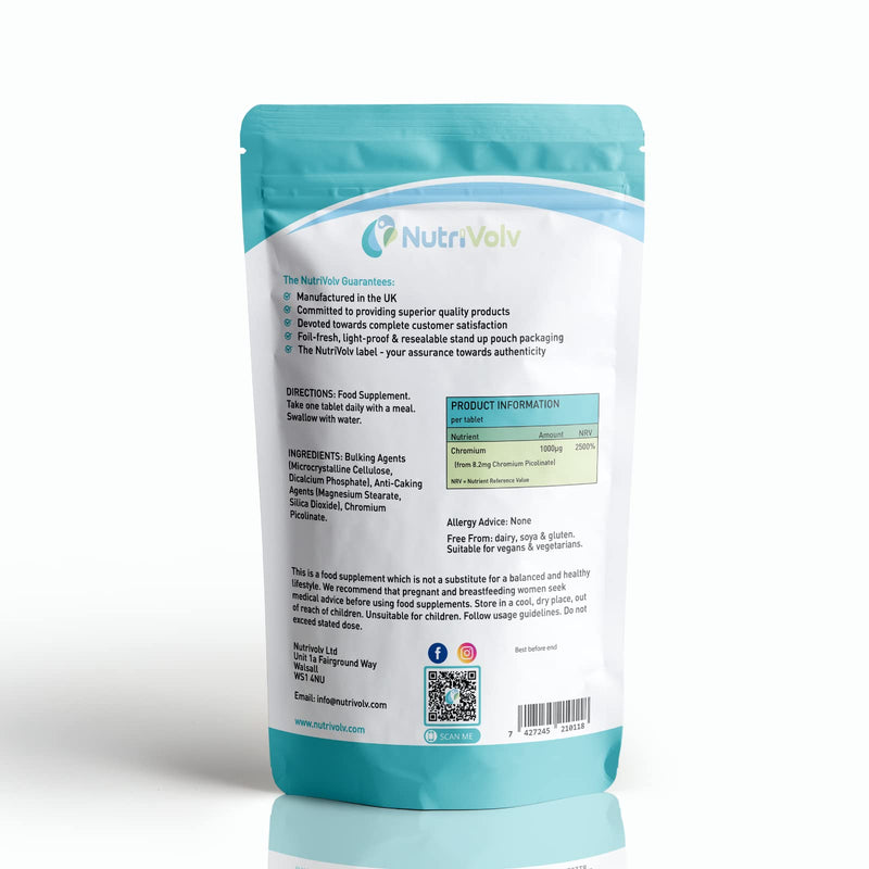 [Australia] - Chromium Picolinate 1000µg Supplements - Blood Sugar Support Appetite Control - 120 Tablets 