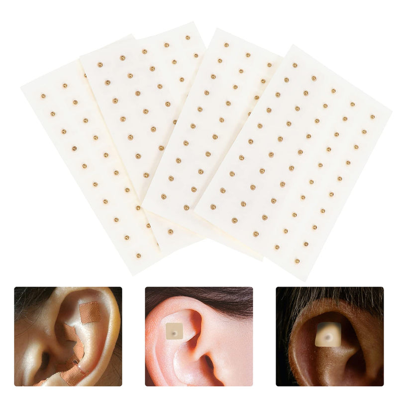 [Australia] - Healifty 200Pcs Ear Press Seeds Acupuncture Vaccaria Plaster Bean Acupoint Massage Paste Ear Stickers for Ear Therap Pain Relief Care Light Yellow 