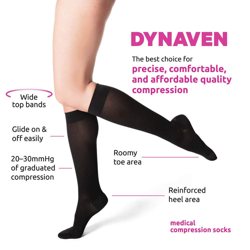 [Australia] - SIGVARIS Women’s DYNAVEN Closed Toe Calf-High Socks 20-30mmHg Crispa Medium Short 