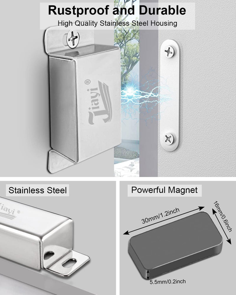 [Australia] - Magnetic Cabinet Magnet Closure Jiayi 4 Pack Drawer Magnetic Latch 30 lbs Cupboard Latch Magnet Cabinet Door Catch Heavy Duty Kitchen Cabinet Magnetic Catch Strong Closet Door Magnetic Catch 30lb- 4Pack 