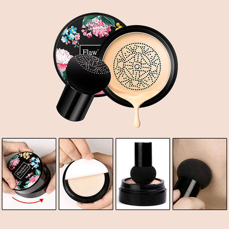 [Australia] - Miniling Air Cushion CC Cream Mushroom Head, Naturally Nude Makeup Concealer, Mushroom Head Moisturizing Concealer Air Cushion BB Cream Even Skin Tone Makeup Base Primer, Easy to Apply (Natural Color) 