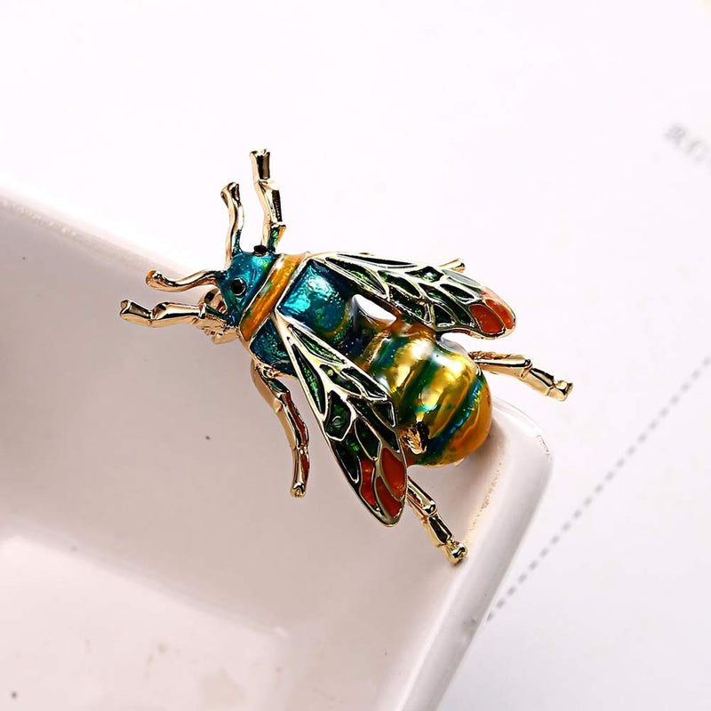 [Australia] - N-A 4 Pieces Insect Bee Brooch Pin Set for Women, Crystal Enamel Insect Animal Brooches Pins Vintage Jewelry Set of 4 