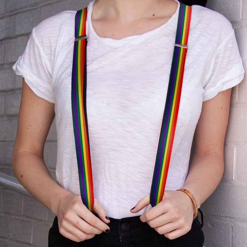 [Australia] - Buckle-Down Men's Suspender-Rainbow, Multicolor, One Size 