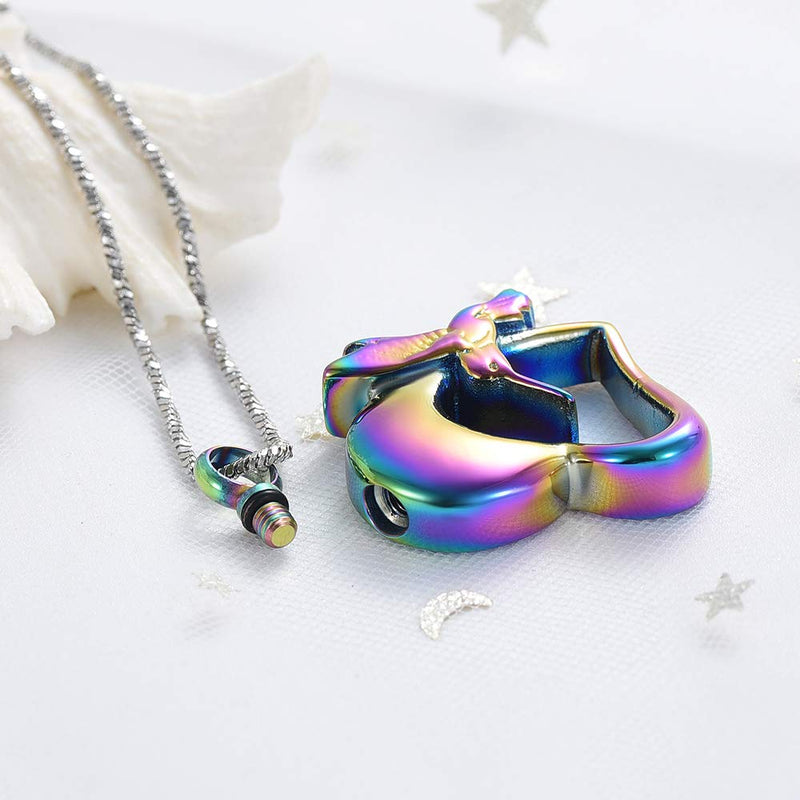 [Australia] - Cremation Jewelry Hummingbird Urn Necklace for Ashes Stainless Steel Heart Cremation Lockets for Ashes Holder Always in my heart 