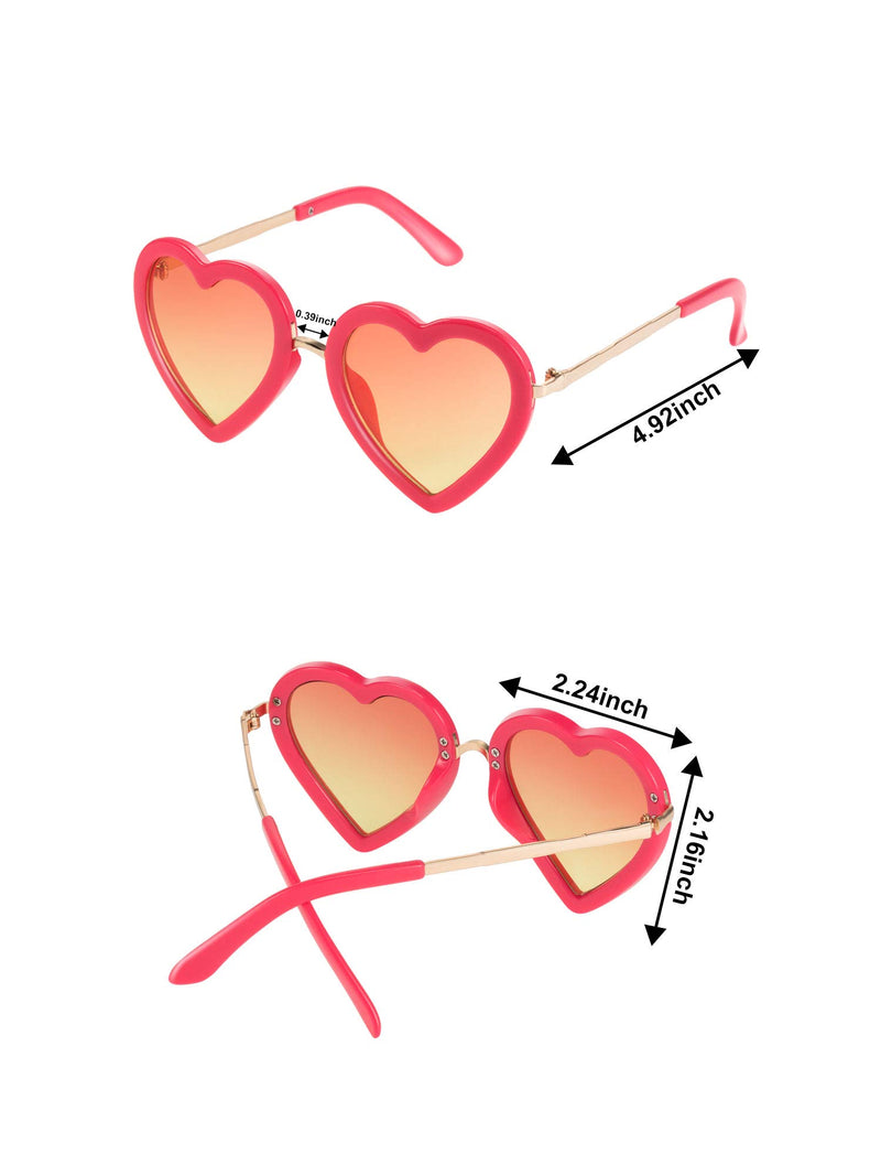 [Australia] - Kids Heart Shaped Sunglasses for Toddler Girls Color 1 3 Pair Centimeters 