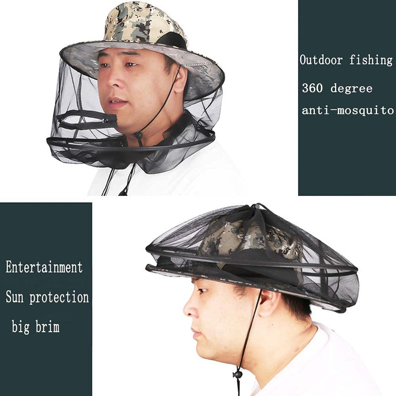 [Australia] - Fishing Net Mesh Caps,Midge Head Net, Anti-Mosquito Bee Bug Insect Fly Mask Cap Hat,Outdoor Fishing Equipment for Outdoor, Hiking, Fishing, Camping Black 