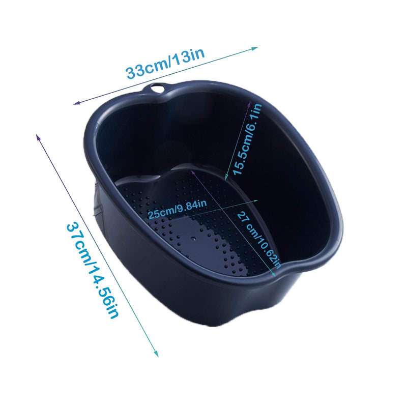 [Australia] - Large Foot Bath Spa Bowl Plastic Pedicure Bowl Massage Foot Tub,for Pedicure, Detox and Massage, Perfect to Soak Your Feet, Toe Nails and Ankles,Can be Soaked to Remove Dead Skin and Calluses(Black) Black 