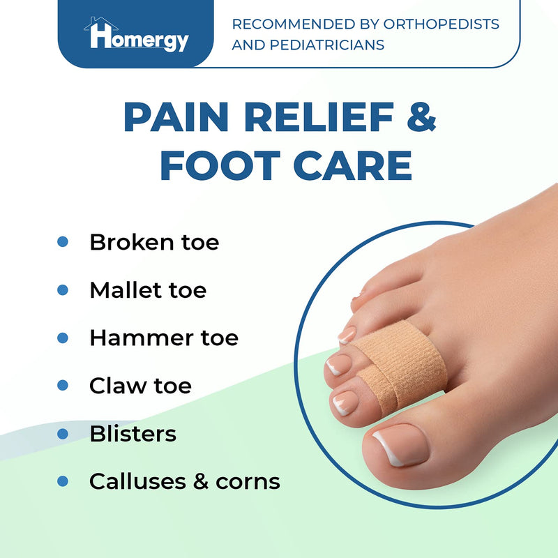 [Australia] - Hammer Toe Straightener Corrector Splint - 4 Broken Toe Wraps, Brace Orthopedic Separator, Cushioned Bandages, Heal Wrap Toe Straighteners for Crooked Toes, Align Hallux Valgus (Beige) 