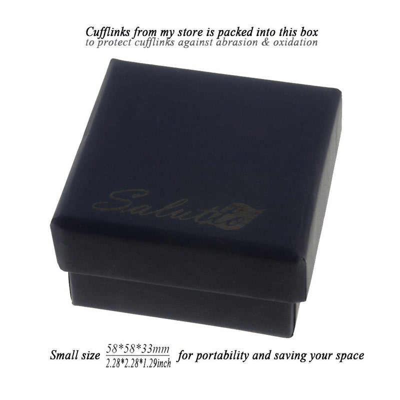 [Australia] - Salutto Men's Gold Alphabet Cufflinks 1 Pair with Gift Box A 