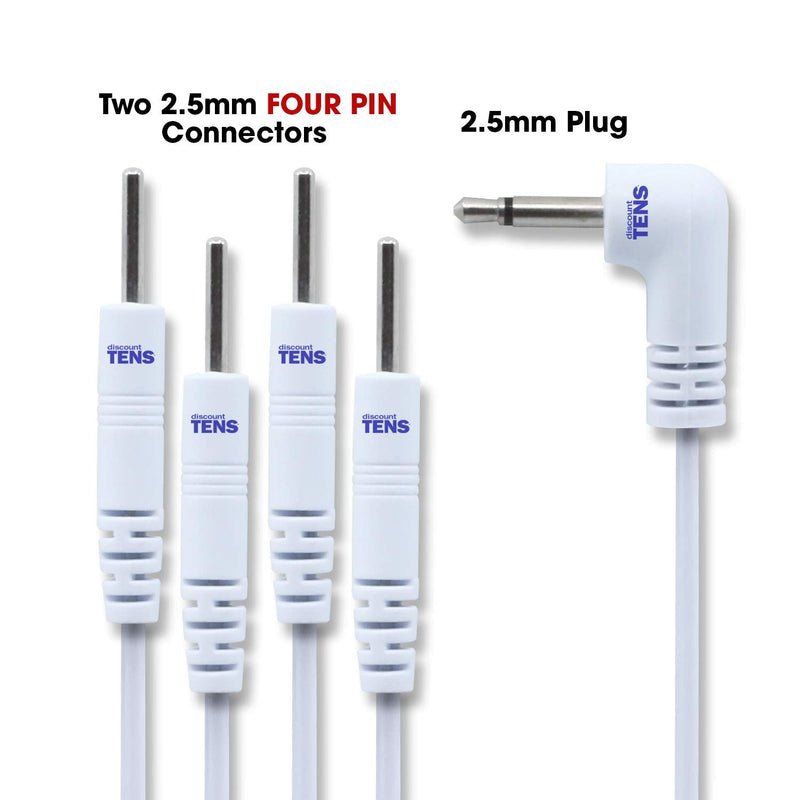[Australia] - Tens Lead Wires, Port Doubler, 4 2mm Pin Connectors (2 Pack), Discount Tens Brand 2.5mm Mini-Plug 