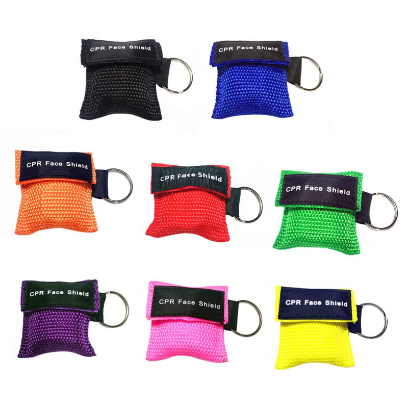 [Australia] - INOOMP 8pcs CPR Barrier Keychain Emergency CPR Masks Keyring Travel Pocket Face Resuscitation for Outdoor First Aid or Cardiac Resuscitation Training 