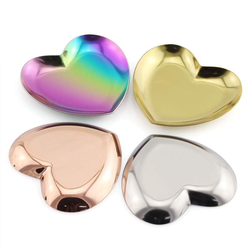 [Australia] - JCBIZ 1 Piece Silver Luxurious Metal Storage Tray Heart Shaped Jewelry Display Tray Home Decoration Serving Plate Craft for Table Organizer 