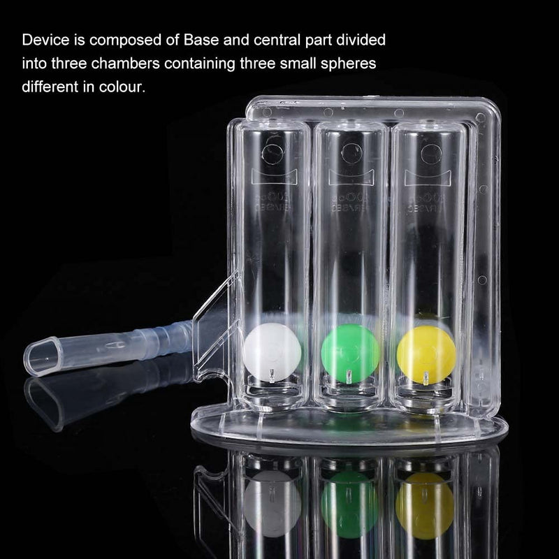 [Australia] - Lung Exerciser - 3-Ball Deep Lung Breathing Exerciser Spirometer Breathing Balls Safe Breath Exercise System Respirometer 