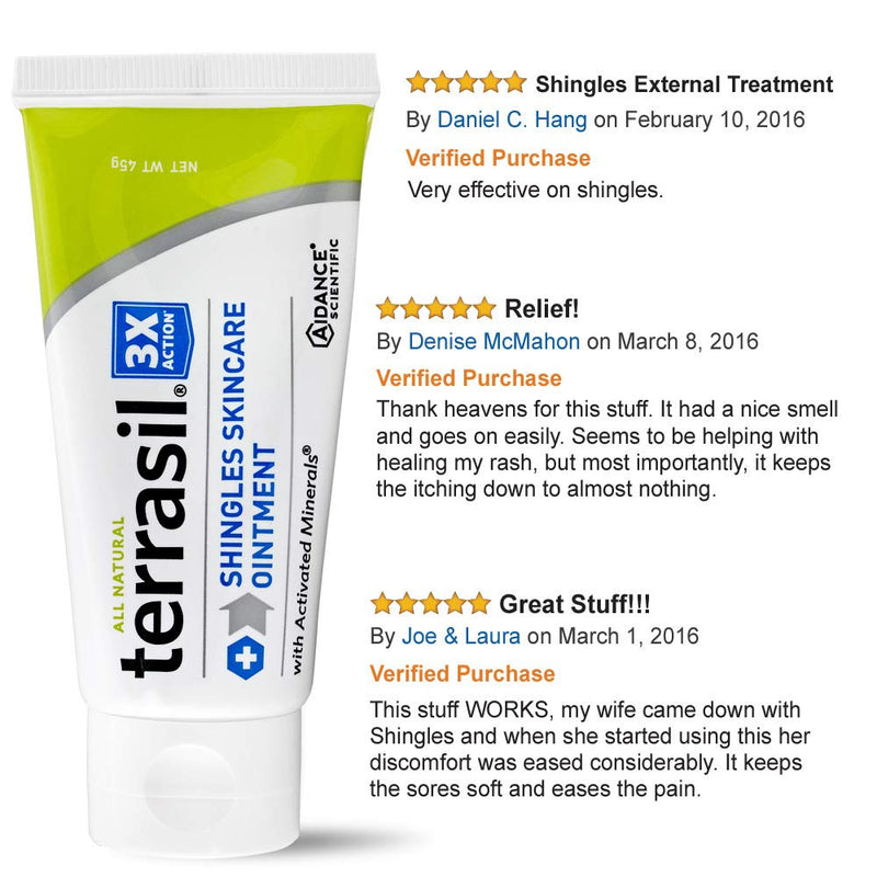 [Australia] - Shingles Skincare Cream – 3X Triple Action Patented Natural Formula for Shingles Sufferers by Terrasil – 45gm tube 1.58 Ounce (Pack of 1) 