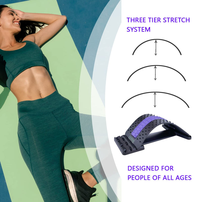 [Australia] - Back Stretcher Posture Corrector Spinal Pain Relief Muscle Tension Relaxation for Men Women Adjustable Design Support Equipment for Acupressure Massage Office Chair 