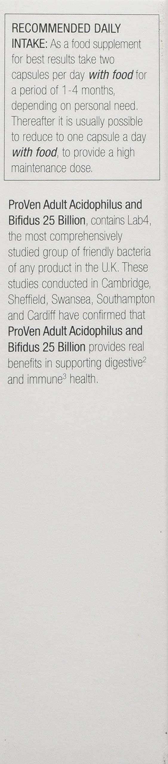 [Australia] - Pro-Ven Probiotics Adult Digestive Supplement Vegan Acidophilus & Bifidus 25 Billion CFU Capsules Multi-Strain High Strength Friendly Bacteria 30 Capsules - UK Made 