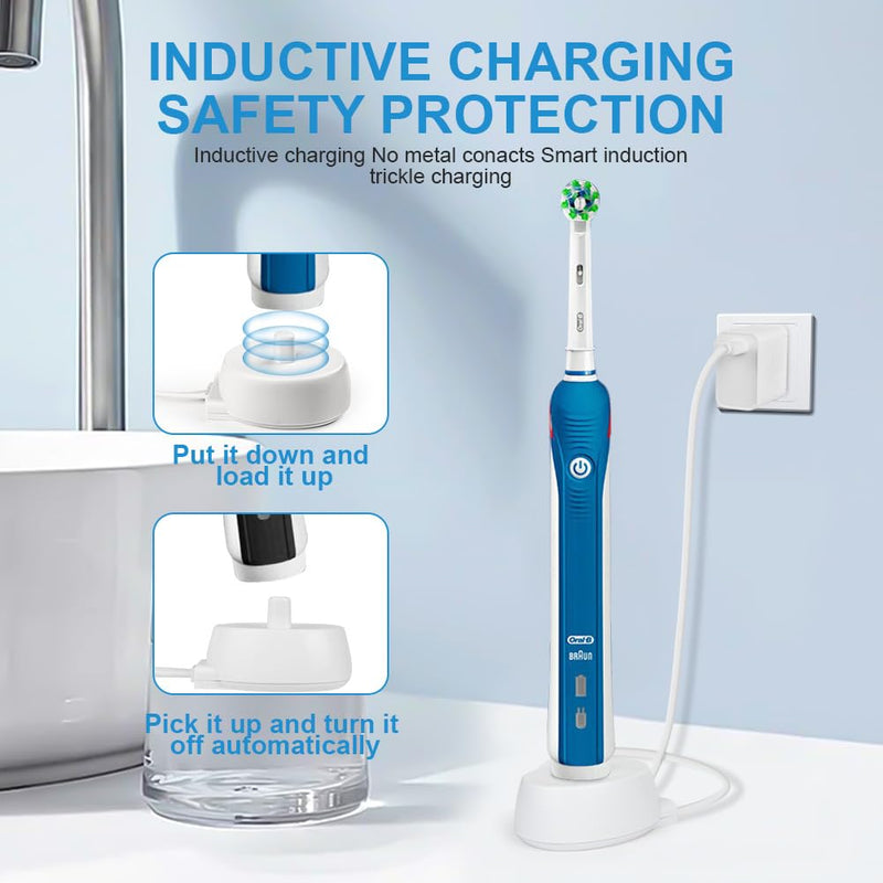 [Australia] - LOPHE Electric Toothbrush Charger, Toothbrushes Charging Adapter with Inductive Charging Base, Waterproof Portable Replacement USB Plug Charger, Travel Toothbrush Charger 