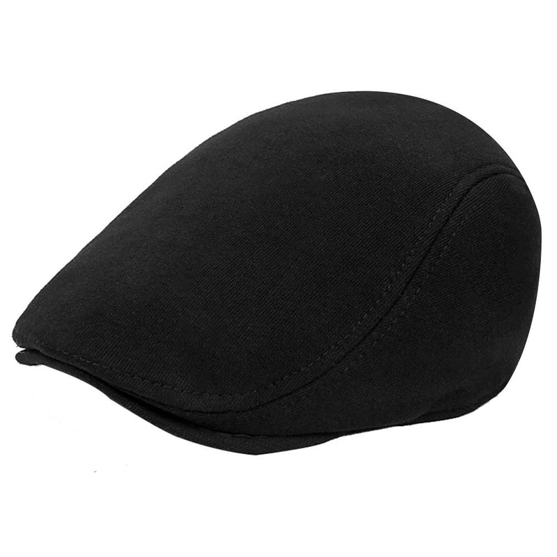 [Australia] - WETOO Men's Flat Cap Gatsby Newsboy Lvy Irish Hats Driving Cabbie Hunting Cap Aa3-cotton-black 