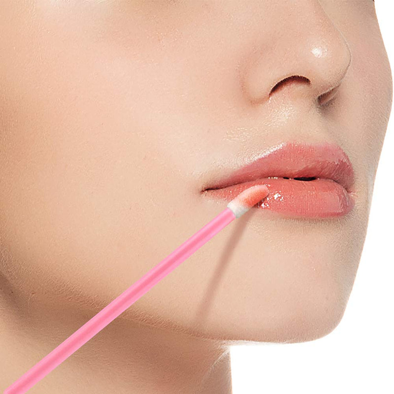 [Australia] - 200PCS Pink Lip Gloss Applicators,Disposable Lip Brushes Lipstick Gloss Wands Applicator Perfect Makeup Tool Kits 
