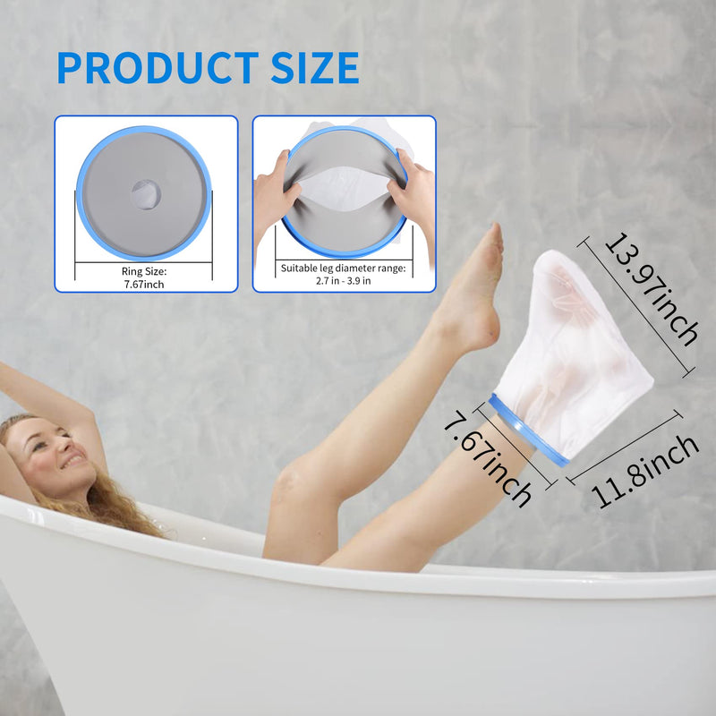 [Australia] - Waterproof Ankle Cast Cover for Shower , Annhua Thickening PVC Ankle Dressing Protector , Reusable Cast Bag to Keep The Wound Dry During Bathing 