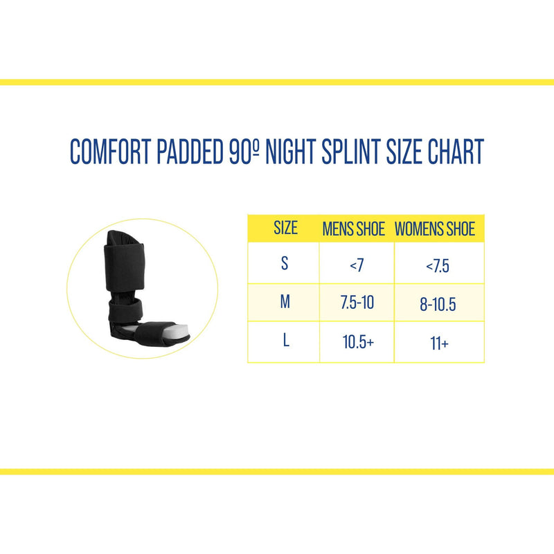 [Australia] - 90 Degree Comfort Padded Night Splint- Soft Sleeping Boot- Stretch for Plantar Fasciitis, Achilles Tendinitis and Heel Pain- Right or Left Foot- Men or Women by Brace Direct L 