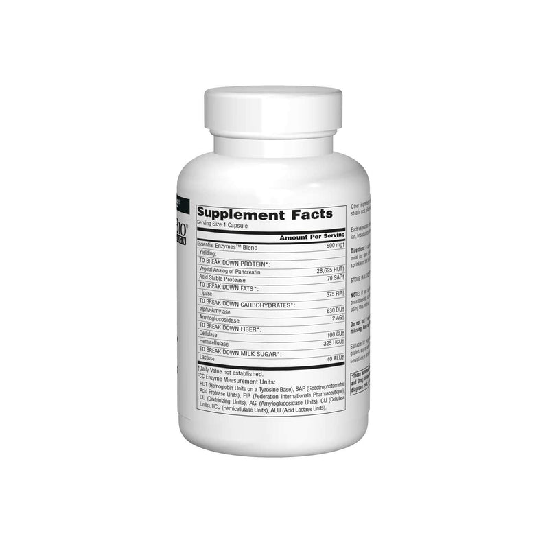 [Australia] - SOURCE NATURALS Essential Enzymes In Vegetarian Capsules, 500 Mg - 240 Capsules 240 Count (Pack of 1) 