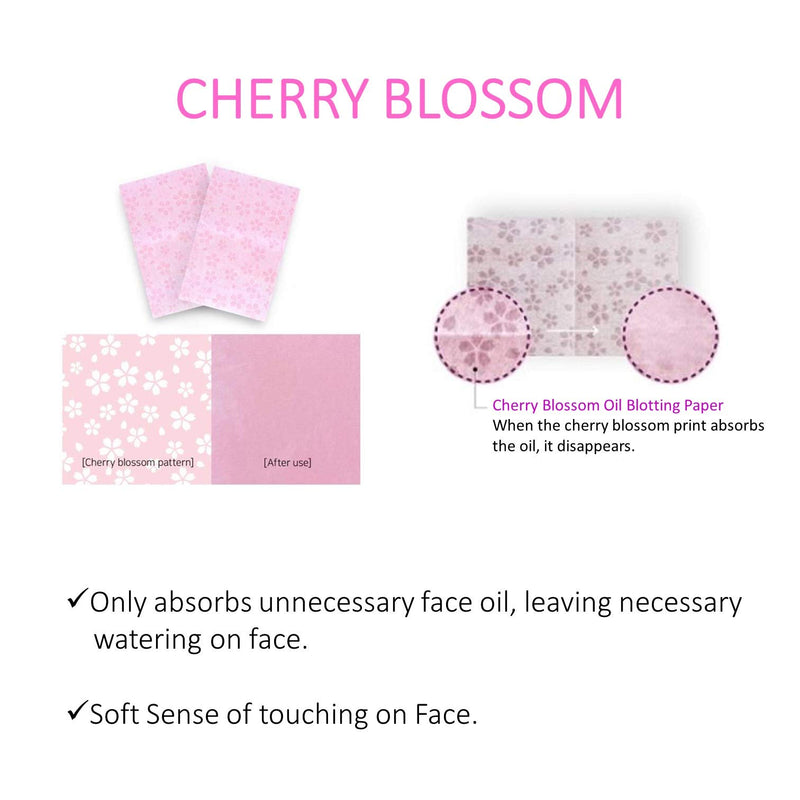 [Australia] - [varuza] Biodegradation Natural Hemp Face Oil Blotting Paper with Mirror Case and Refills 100 Count (with Mirror Case) CHERRY BLOSSOM 