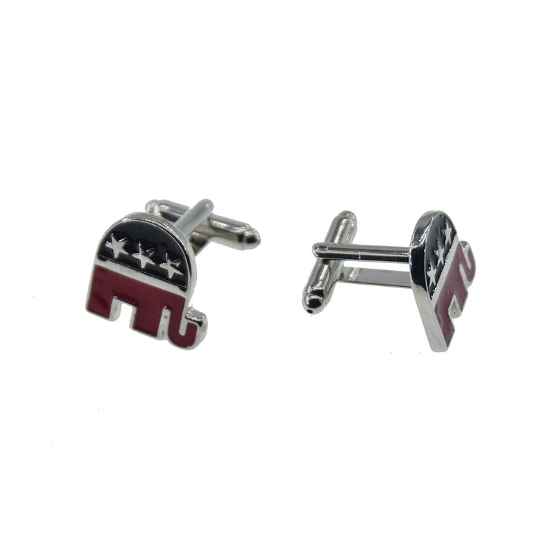 [Australia] - Backyard Blasters Mens Classic Cuff Links - United States Republican Party Badge Elephant Cufflink Business Wedding Shirts 