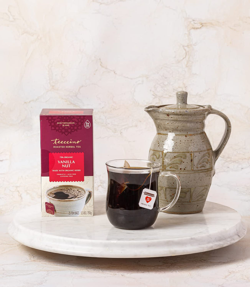 [Australia] - Teeccino Herbal Tea – Vanilla Nut – Rich & Roasted Herbal Tea That’s Caffeine Free & Prebiotic for Natural Energy, 25 Tea Bags 25 Count (Pack of 1) 