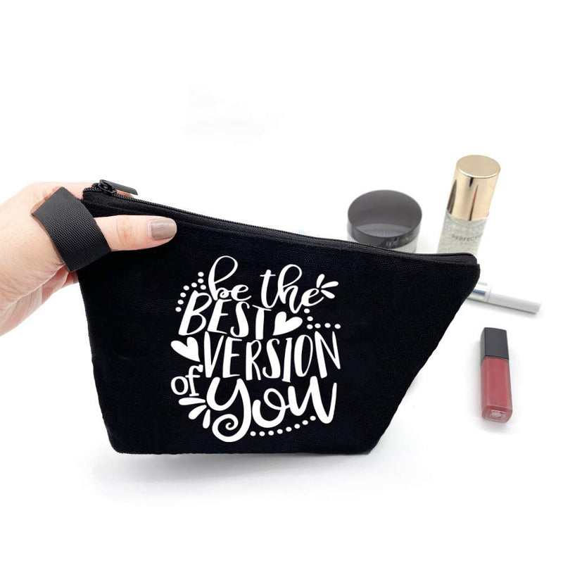 [Australia] - Be the Best Version of You, Inspirational Quote Makeup Bag, Funny Gifts for Women, Wife, Daughter, Sister, Aunt, Best Friends 