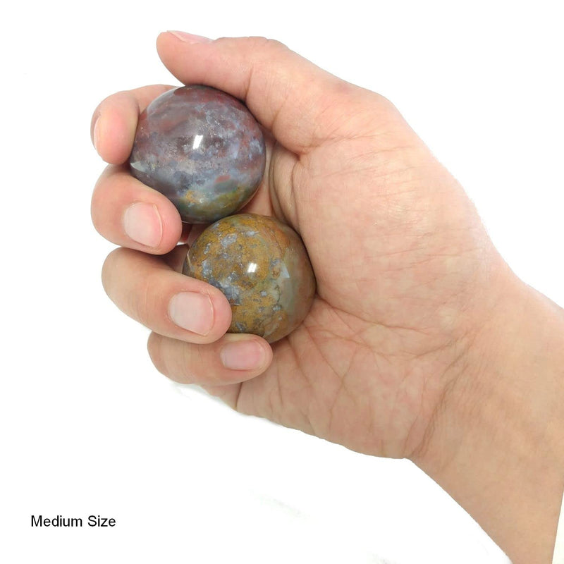 [Australia] - Top Chi Fancy Jasper Baoding Balls for Hand Therapy, Exercise, and Stress Relief (Medium 1.6 Inch) Medium 1.6 Inch 