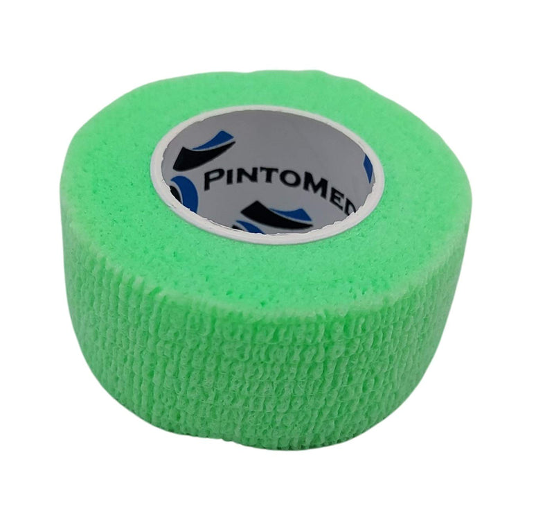 [Australia] - PintoMed - Green Cohesive Bandage Stretched 6 Rolls x 2.5cm x 4.5mts Self-adhesive Flexible Bandages, Professional Quality, First Aid Sports Wrap Bandages - Pack of 6 