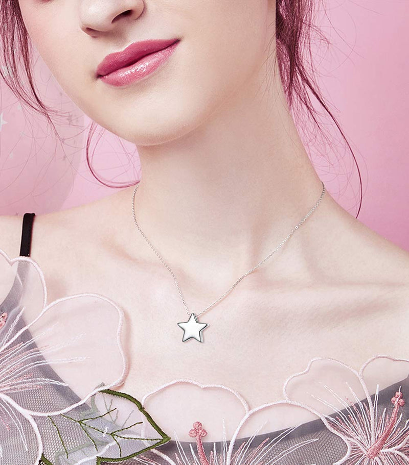 [Australia] - 925 Sterling Silver Dainty Star Pendant Tiny Star Necklace Chain for Women Girls 