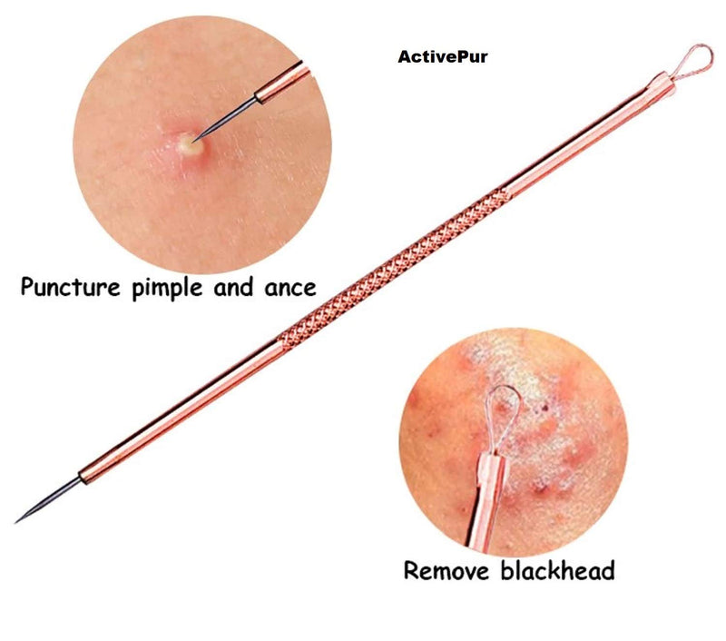 [Australia] - Blackhead Remover Pimple Comedone Extractor Tool Best Acne Removal Kit - Treatment for Blemish, Whitehead Popping, Zit Removing for Risk Free Nose Face Skin, Electroplated Best Seller 4 PCS w/case. 