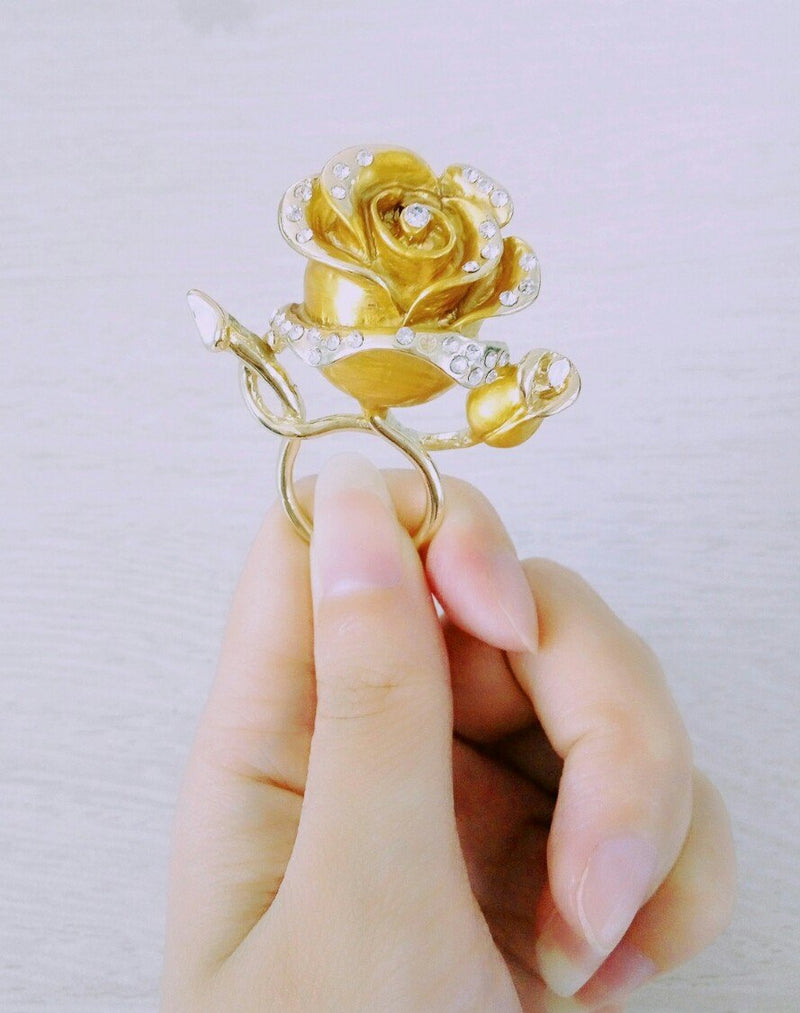 [Australia] - MANZHEN Luxury Gold Plated Enamel Rose Flower Magnetic Eyeglass Holder Clip Brooch Jewelry for Shirt 1 