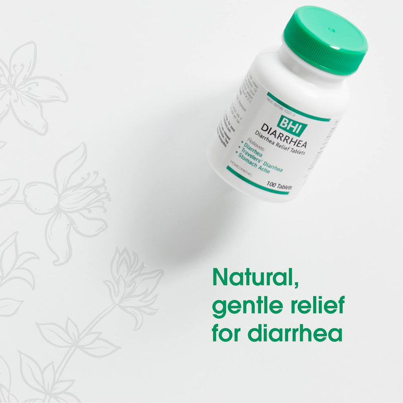 [Australia] - BHI Diarrhea, Fast-Acting Natural Relief for Mild Diarrhea, Stomach Ache, Gas, Cramping and Bloating, 100 Tablets 