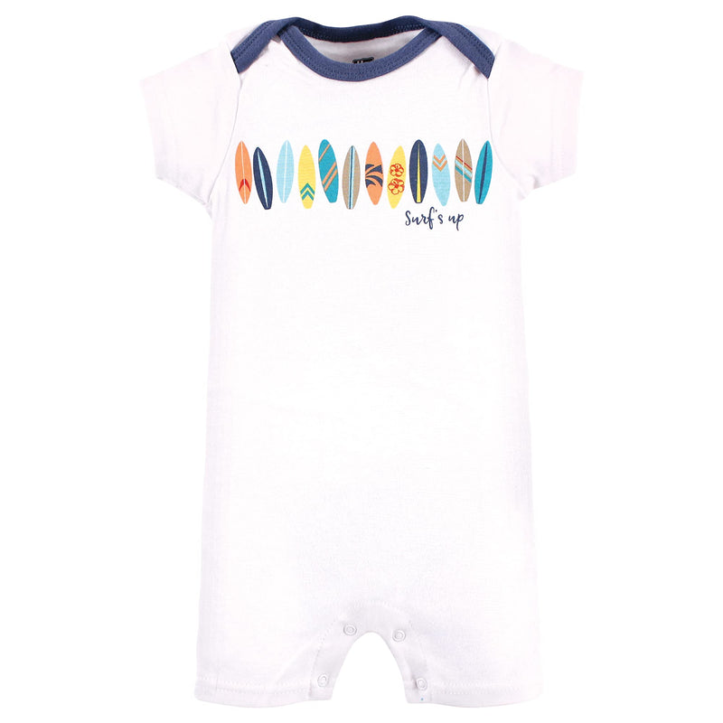 [Australia] - Hudson Baby Baby Boys' Cotton Rompers 0-3 Months Surfer Dude 