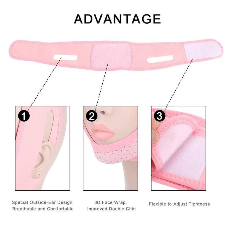 [Australia] - Facial Lifting Slimming Belt Double Chin Reducer Slimming Bandages Facial Double Chin Face Belts V Line Lifting Chin Strap Anti Wrinkle Belt 