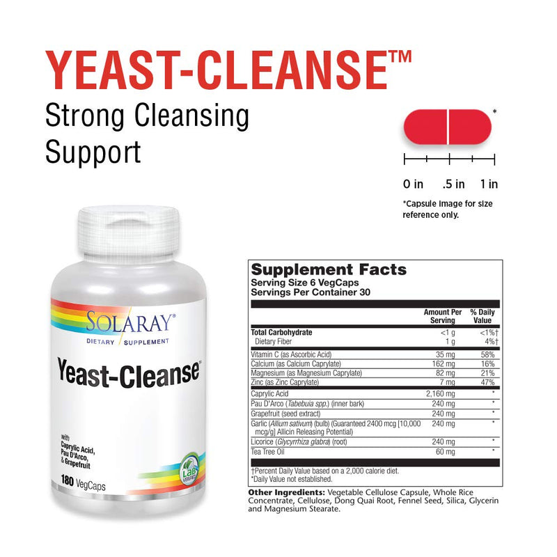 [Australia] - Yeast-Cleanse 180 Veg Capsules 