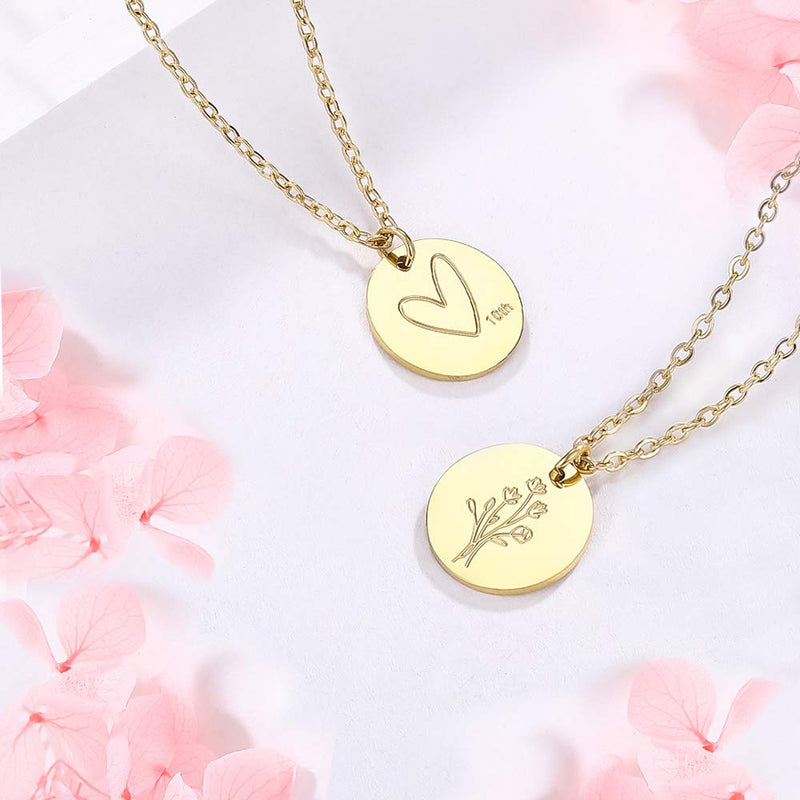 [Australia] - DHQH Birthday Gifts for Girls Necklace Gold Pendant Birthday Necklace Heart Necklace Teenage Girls Gifts Minimalist with Number 10th,15th,18th,20th 10gift 
