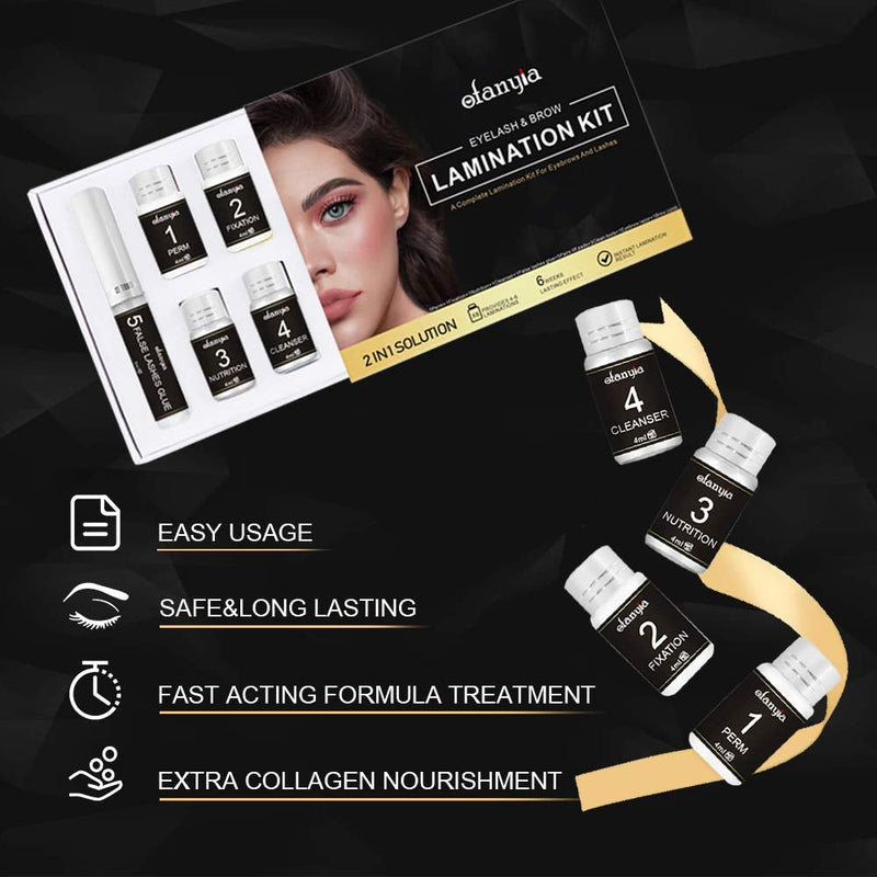 [Australia] - Ofanyia Lash Lift & Brow Lamination 2 in 1 Kit, Instant Fuller Eyebrow & Eyelash Perm Kit with Brow Brush and Brow Razor - Salon Result Lasts 6-8 weeks 