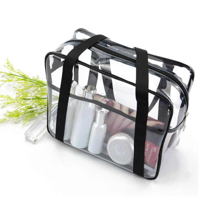 [Australia] - LOUISE MAELYS Travel Clear Makeup Handbag Large Toiletry Cosmetic Organizer Bag Waterproof Black 