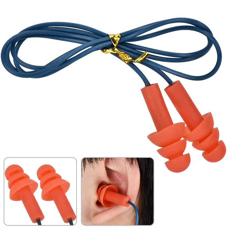 [Australia] - Corded Silicone Noise Reduction Ear Plugs，Metal Detectable Hearing Protection Ear Plugs，Noise Reduction Earplugs 