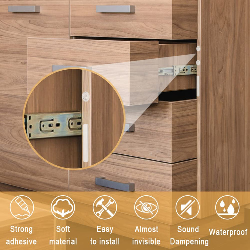 [Australia] - Cabinet Door Bumpers Clear, Sound Dampening Cushion Pads,Glass Table Top Anti Slip Pads, Soft Close Self Adhesive Rubber Bumper Strip ( Round and Rectangular, 50 PCS ) 1 